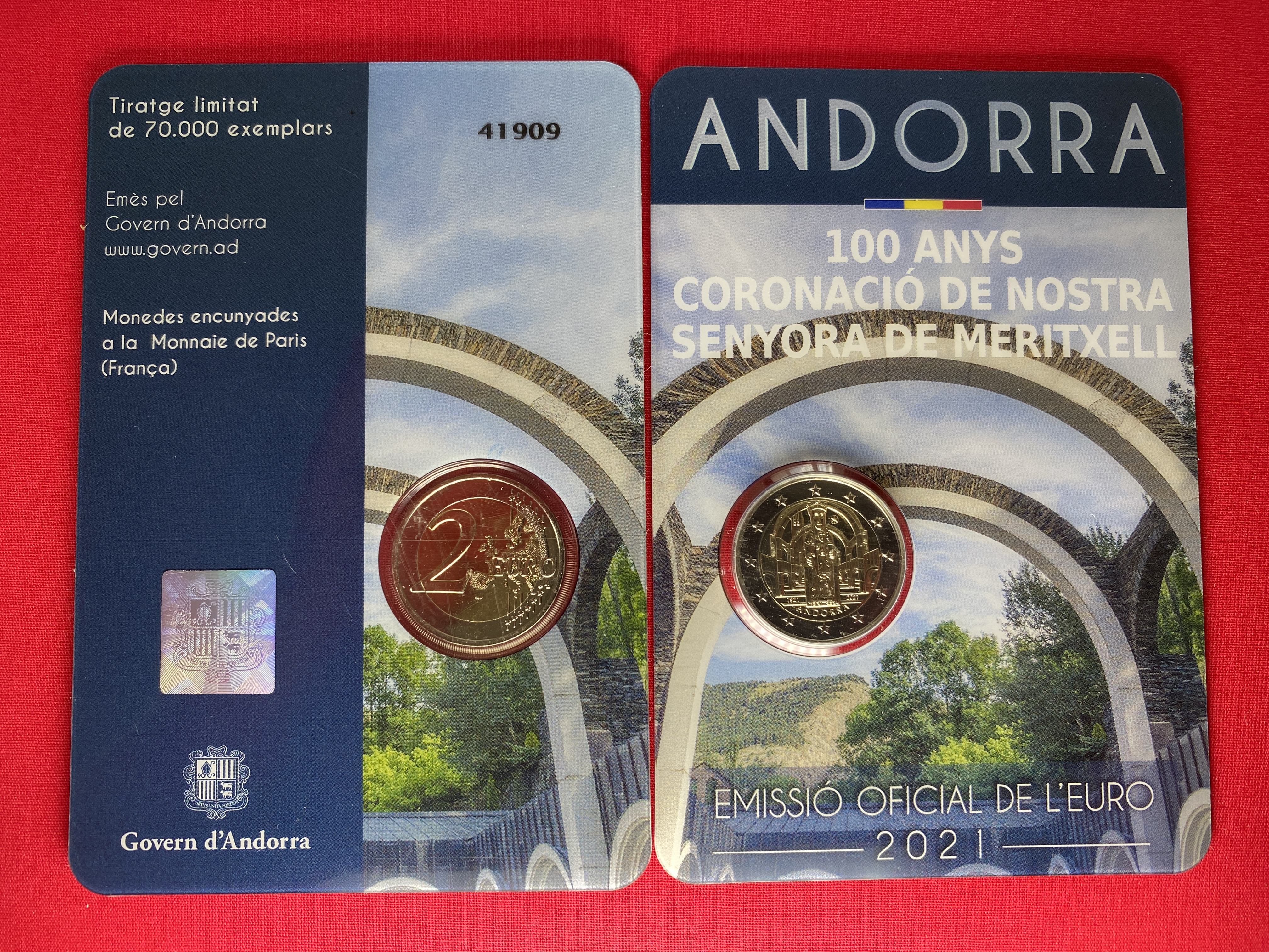 Andorra 2021 - 2 Euro Münze „100 Jahre Krönung der Lieben Frau von Meritxell“
