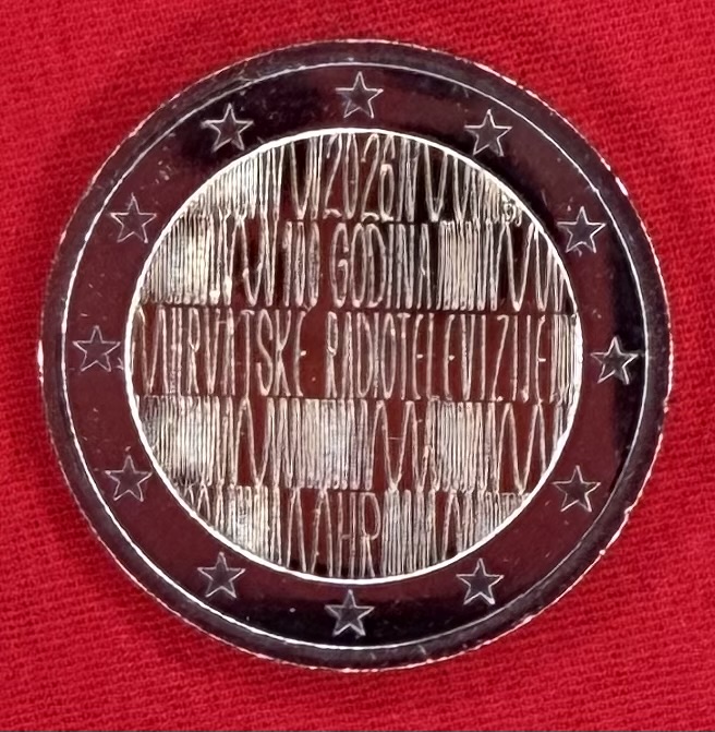 Kroatien 2026 - 2 Euro Münze "100 Jahre Kroatischer Rundfunk und Fernsehen (HRT)“  