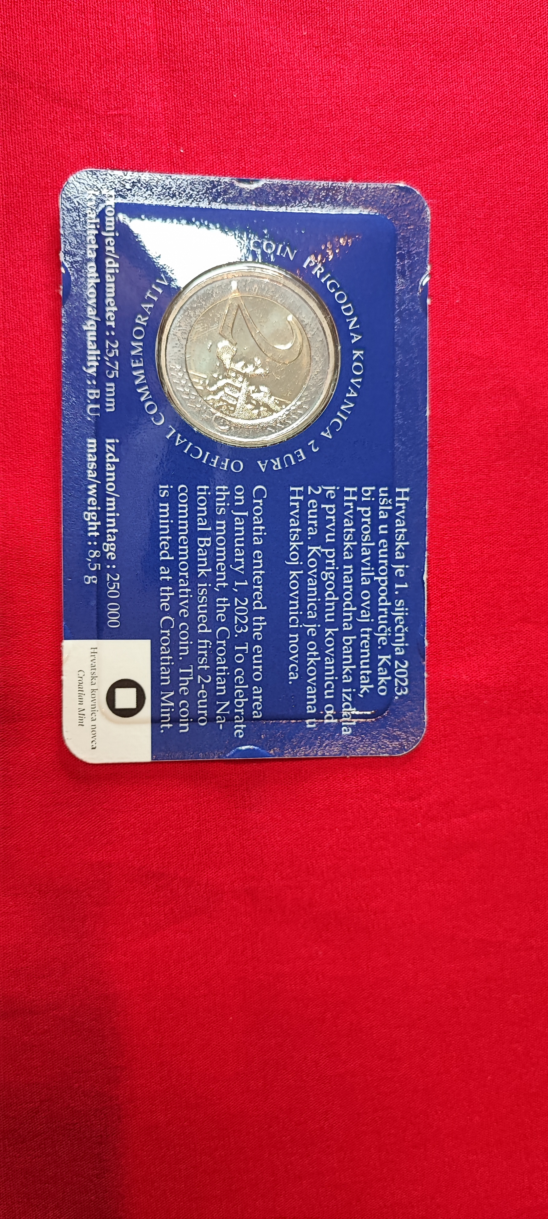 Kroatien 2023 Coincard - 2 Euro Münze "Einführung des Euro“ 