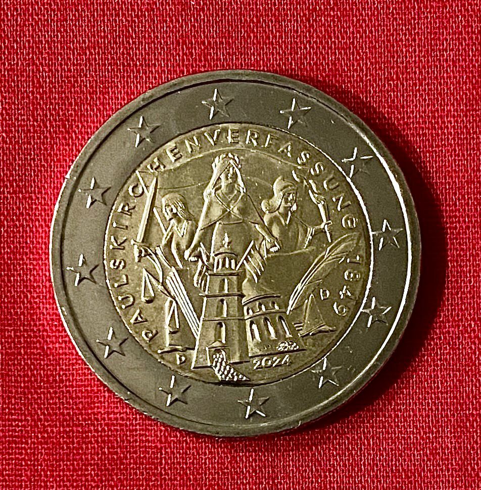 Deutschland 2024 "D" - 2 Euro Münze „175. Jubiläum Paulskirchenverfassung“
