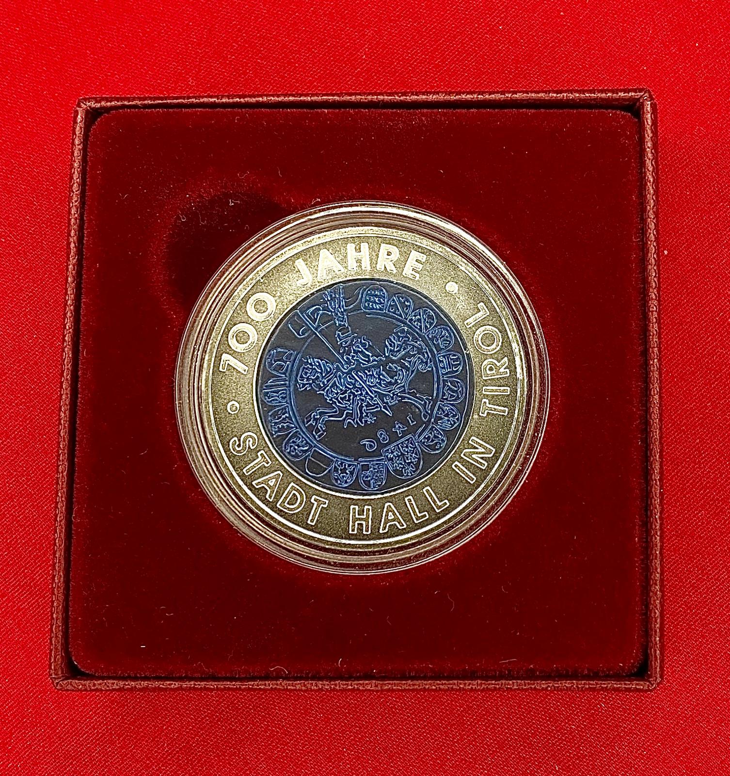 Österreich 2003 - 700 JAHRE STADT HALL - 25,00 Euro Silber-Niob Münze