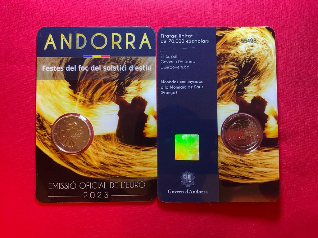 Andorra 2023 - 2 Euro Münzen  „Sommersonnenwende und  UNO-Beitritt“  Set
