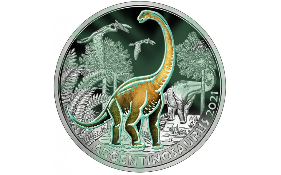 Österreich 2021 - Argentinosaurus - 3 Euro Serie Dino-Taler