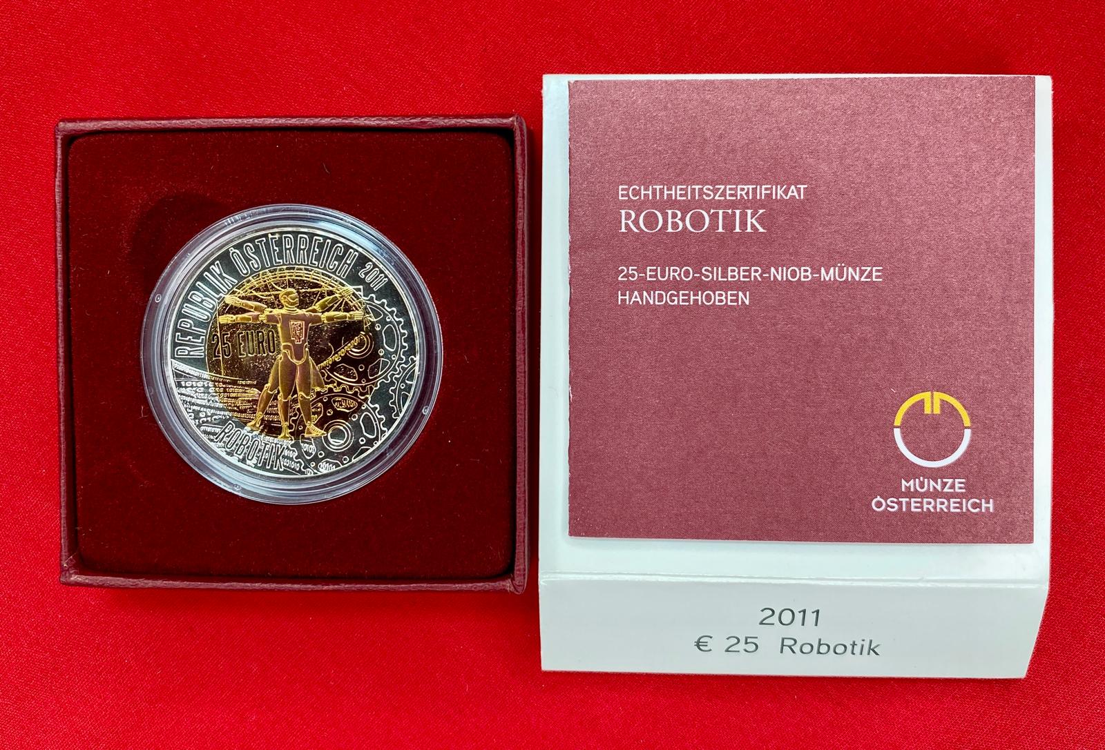 Österreich 2011 - ROBOTIK - 25,00 Euro  Silber-Niob Münze 