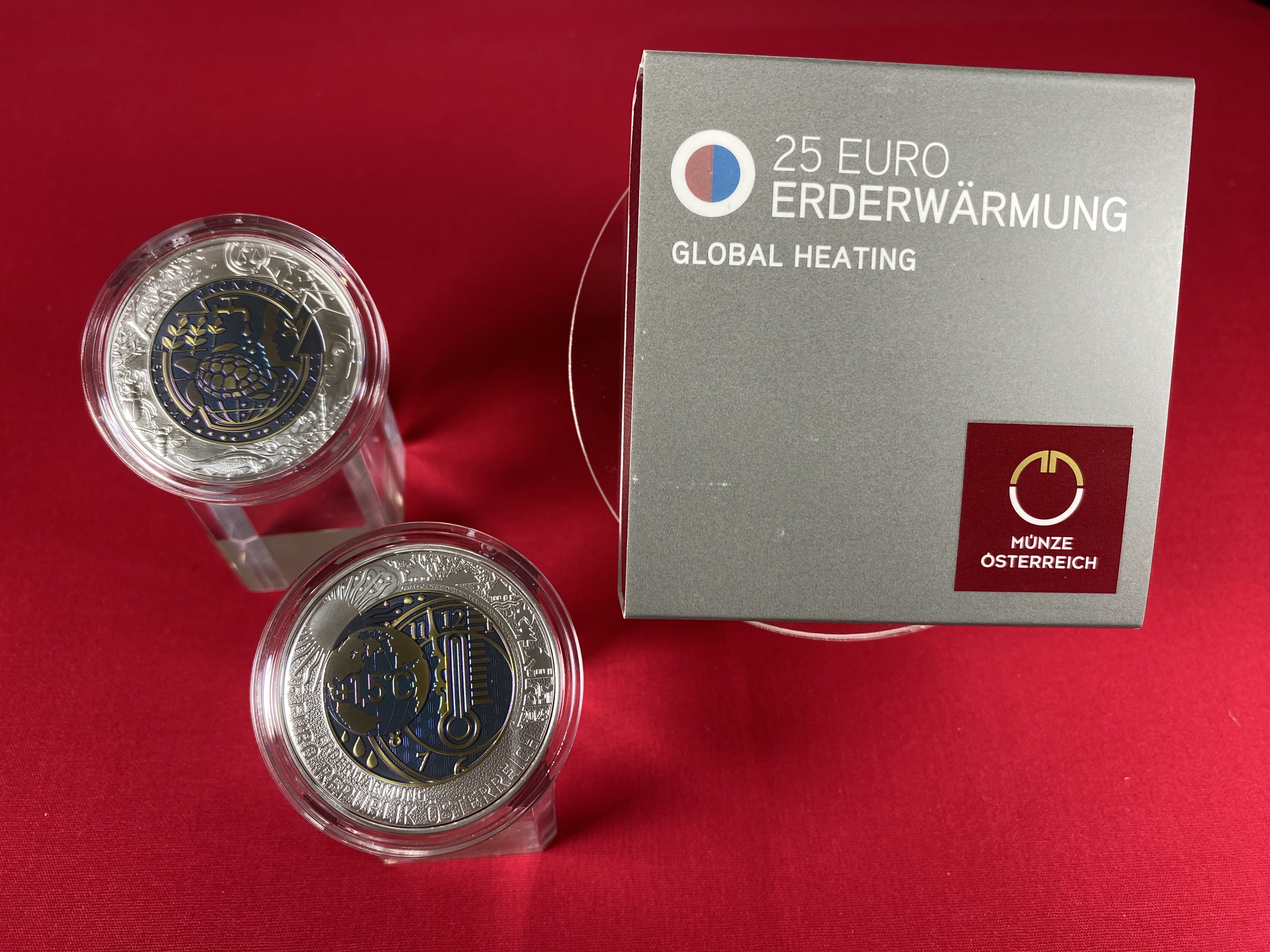 Österreich 2023 - ERDERWÄRMUNG- 25,00 Euro  Silber-Niob Münze
