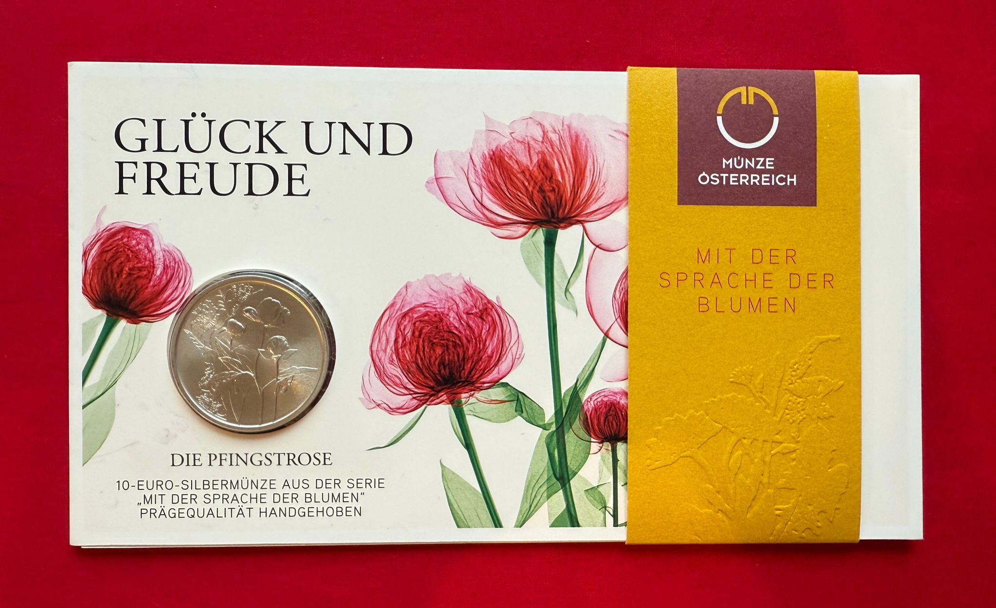 10 Euro Österreich 2024 - Die Pfingstrose - Serie Mit der Sprache der Blumen 