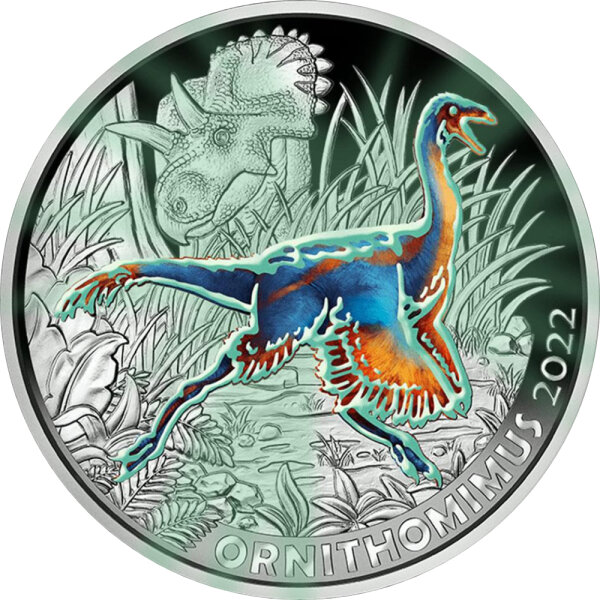 Österreich 2022 - Ornithomimus - 3 Euro Serie Dino-Taler