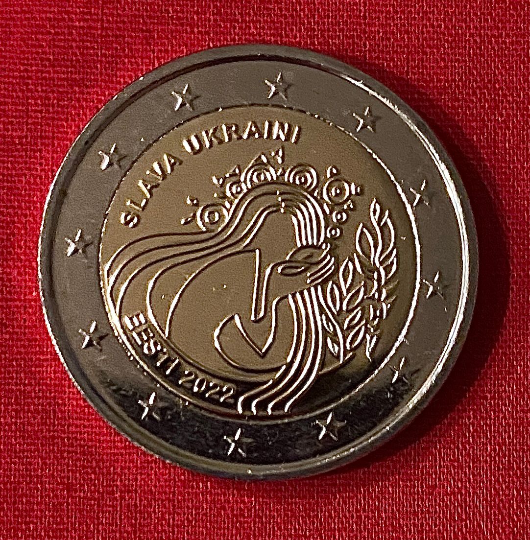 Estland 2022 - 2 Euro Münze „Slava Ukraini“