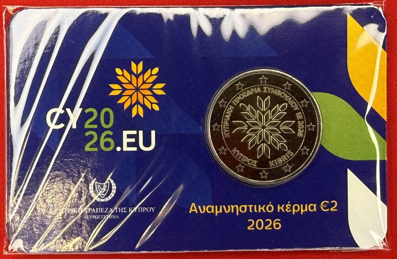 Zypern 2026 2 Euro Münze „EU-Ratspräsidentschaft“ Coincard