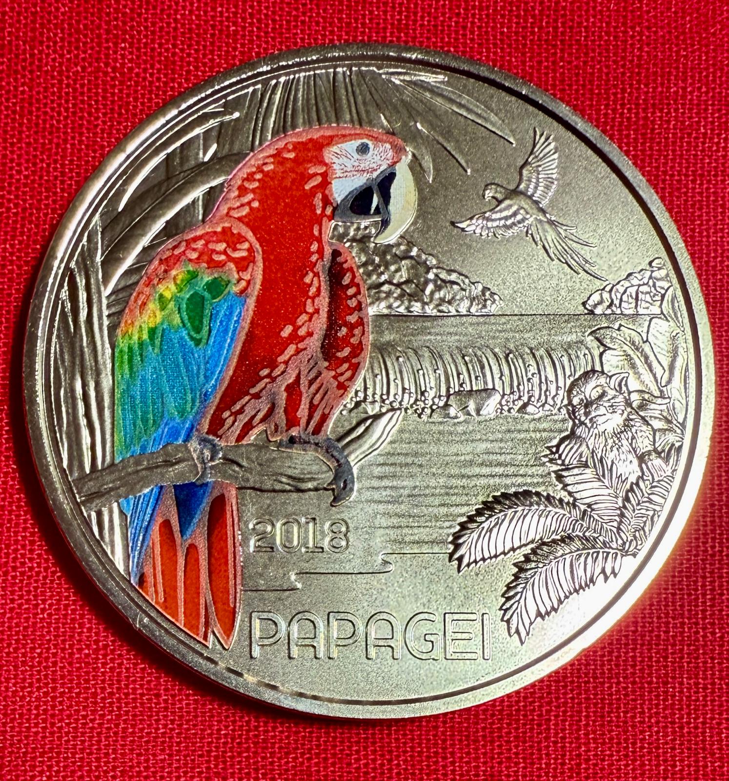 Österreich 2018 - Papagei - 3 Euro Tier-Taler Serie  