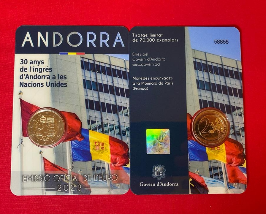 Andorra 2023 - 2 Euro Münzen  „Sommersonnenwende und  UNO-Beitritt“  Set