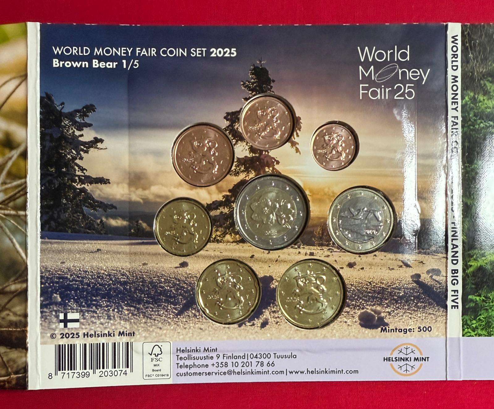 Finnland 2025 - Bär - Kursmünzensatz World Money Fair Big Five