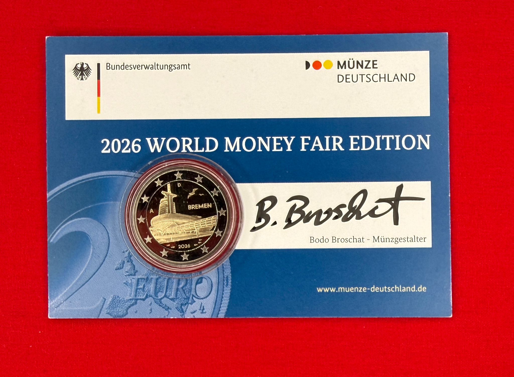 Deutschland 2026 "A" - 2 Euro Münze „Bremen" World Money Fair Edition