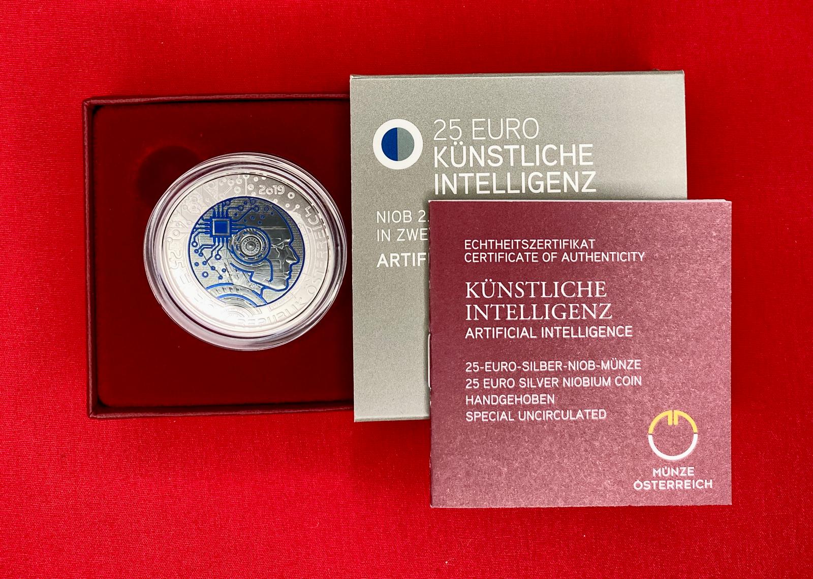 Österreich 2019 - KÜNSTLICHE INTELLIGENZ - 25,00 Euro Silber-Niob Münze 