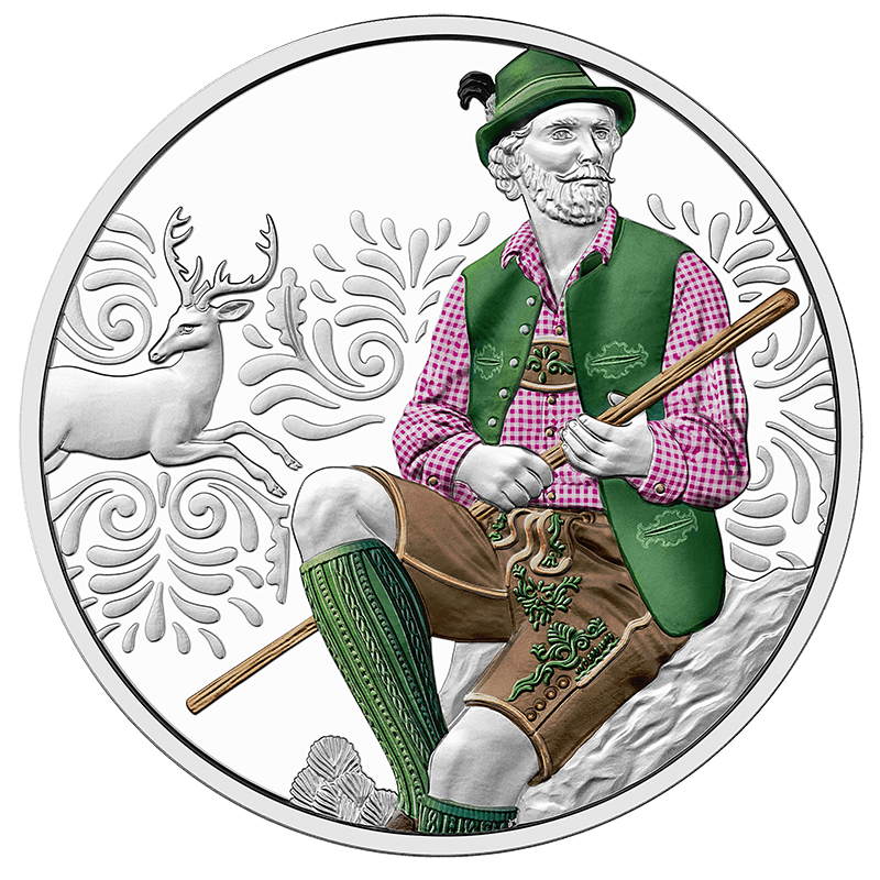 Aufbrezeln – Leder 2025 - 10 Euro Silbermünze aus der Serie „gschneizt & kampelt“