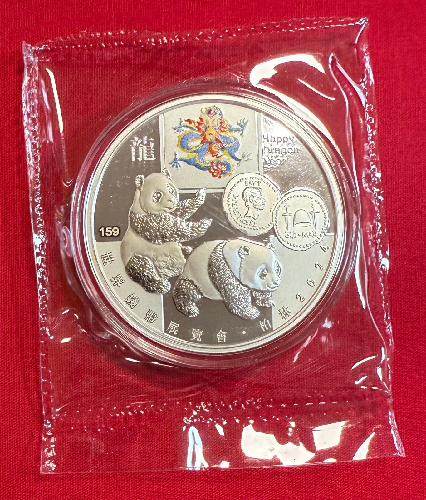 1 Unze Silber Panda 2024 World Money Fair 