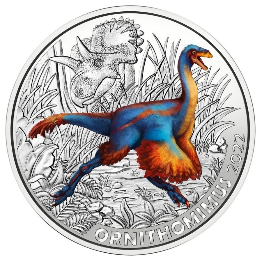 Österreich 2022 - Ornithomimus - 3 Euro Serie Dino-Taler
