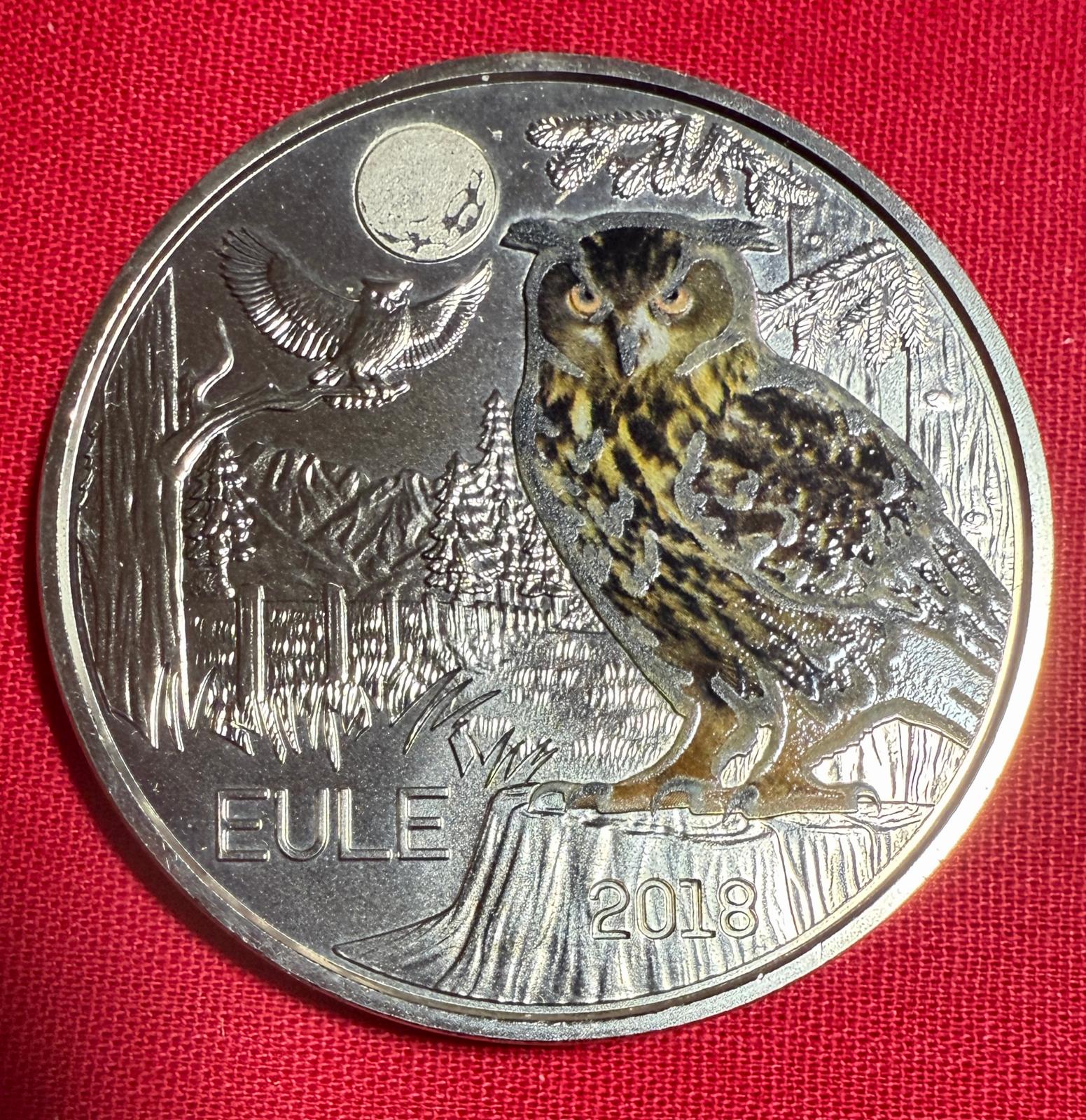 Österreich 2018 - Eule - 3 Euro Tier-Taler Serie 