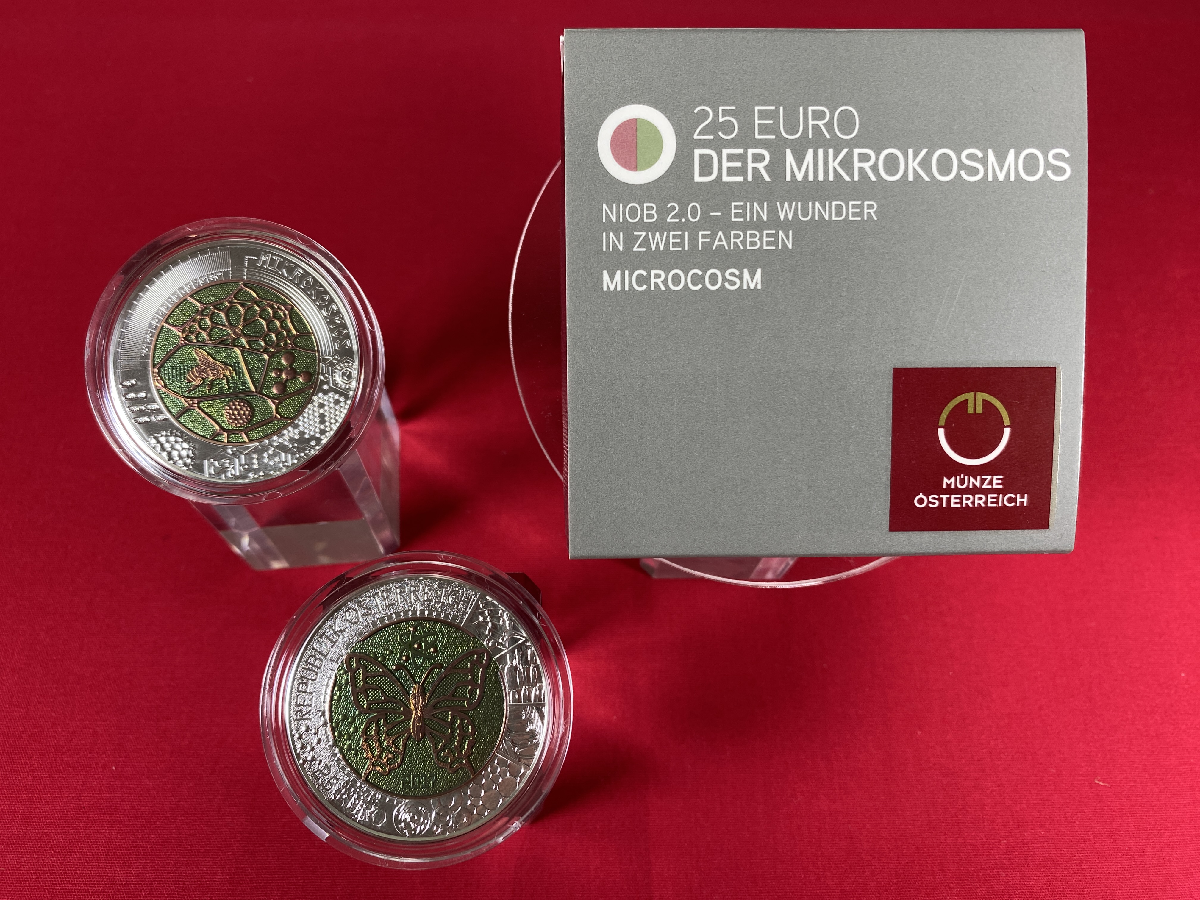 Österreich 2017 - 25,00 Euro  Silber-Niob Münze - DER MIKROKOSMOS