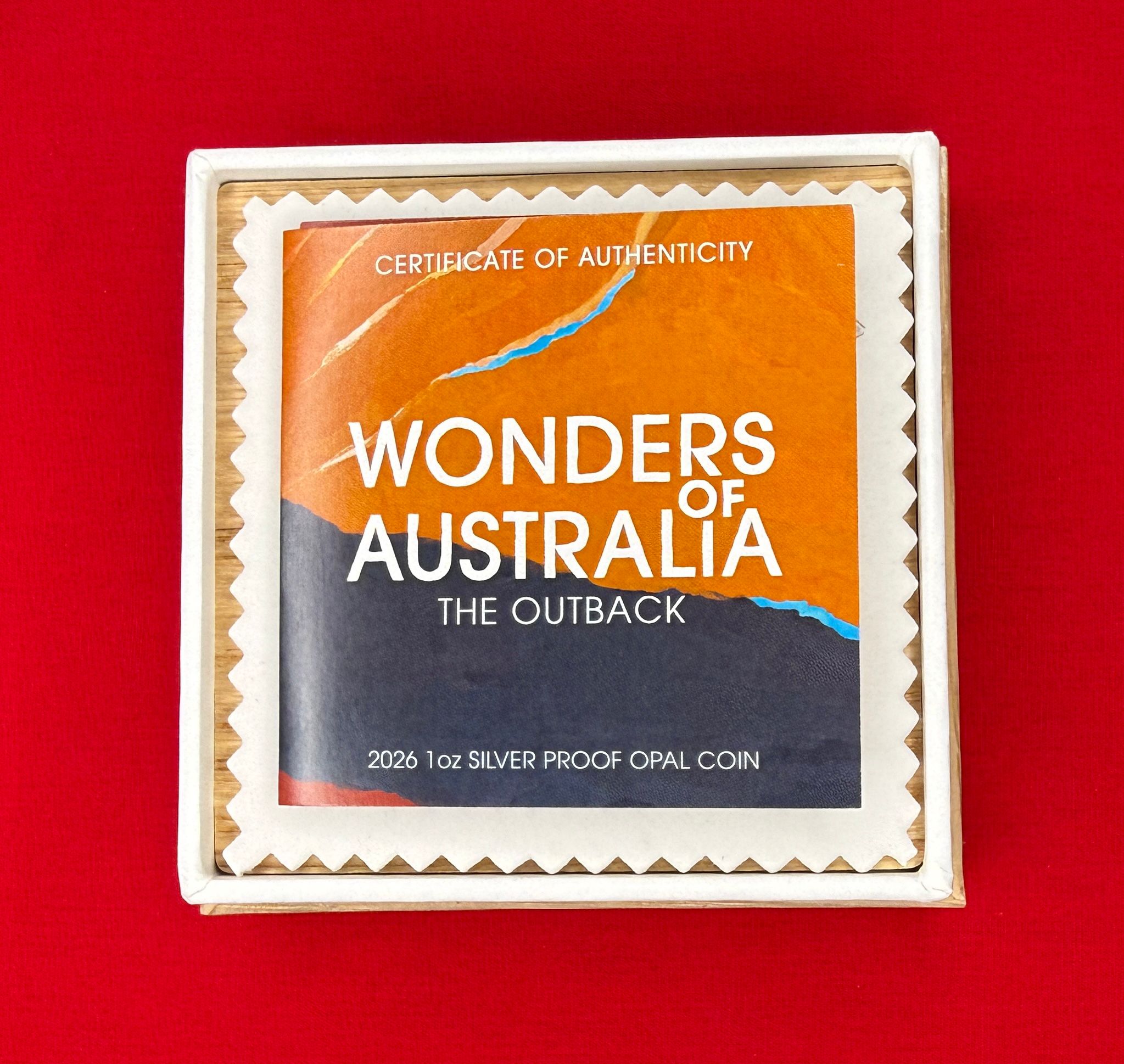 Perth Mint 2026 - Wonders of Australia - The Outback 1 Unze Silber PP mit Opal