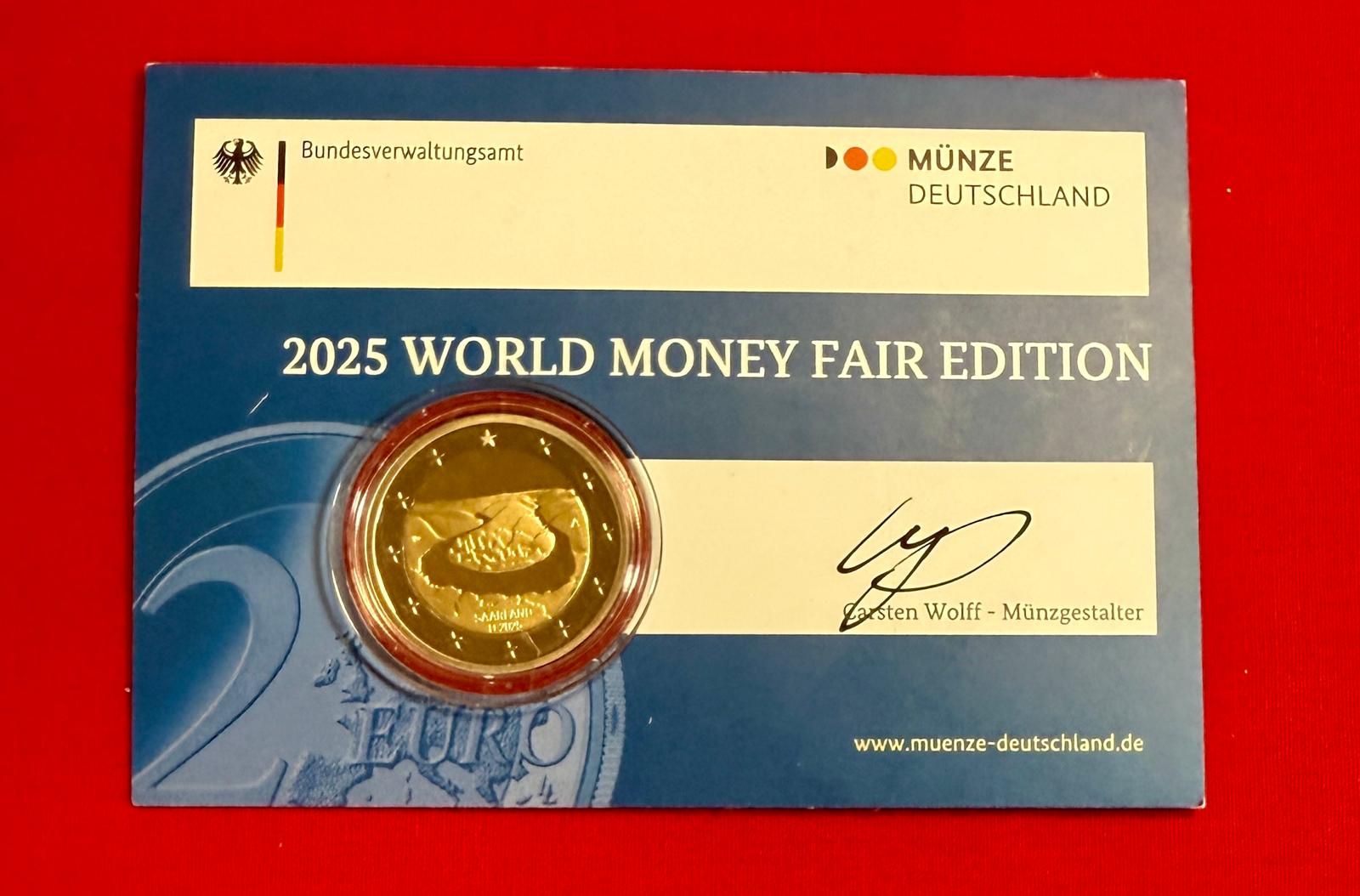 Deutschland 2025 "A" - 2 Euro Münze „Saarland" World Money Fair Edition