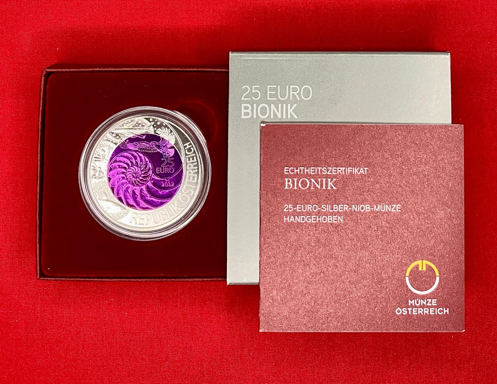 Österreich 2012 - BIONIK - 25,00 Euro Silber-Niob Münze