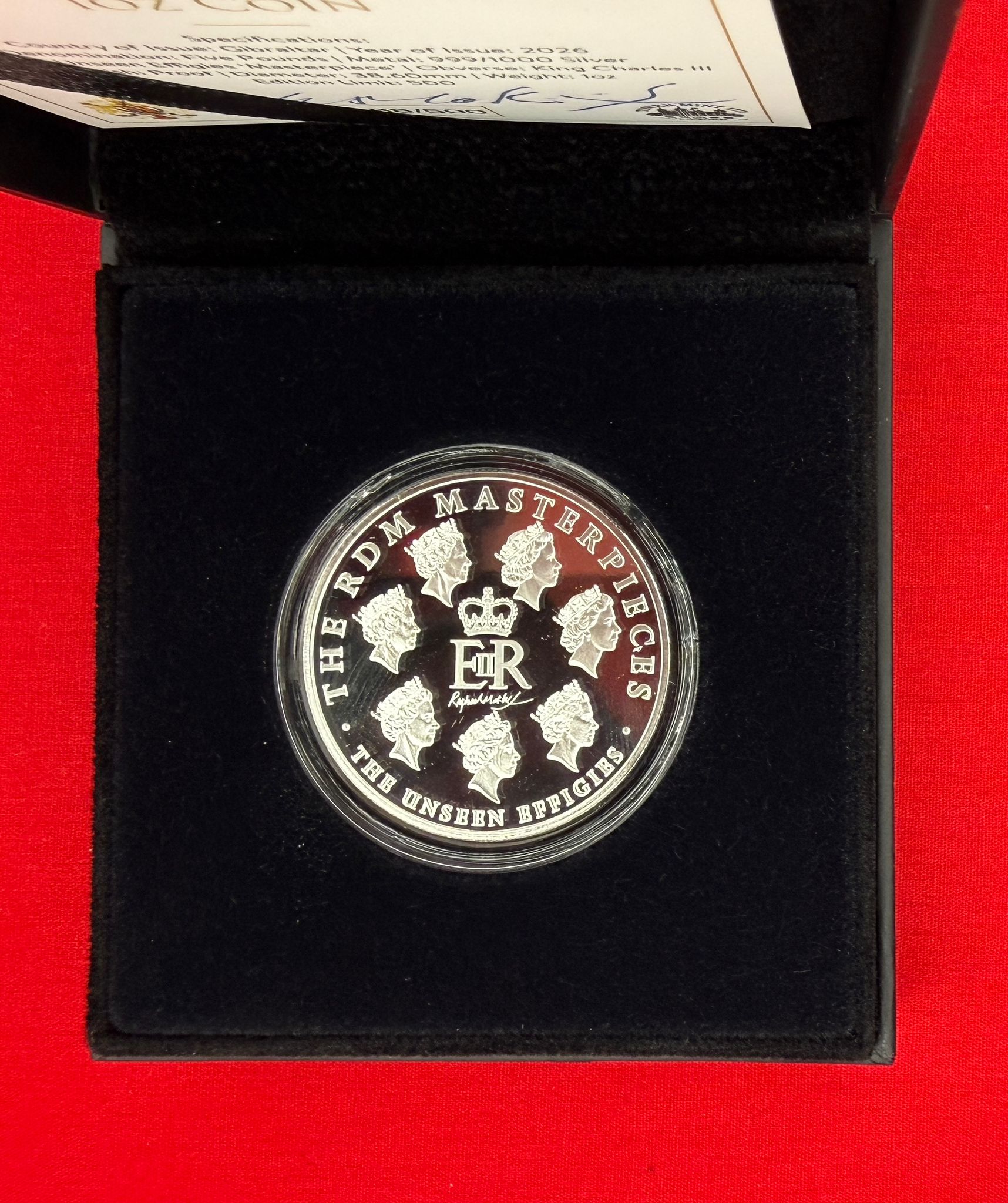 1 Unze Silber Queen Elisabeth II - Tower-Mint-London - World Money Fair 2026 mit Unterschrift vom Münzdesigner