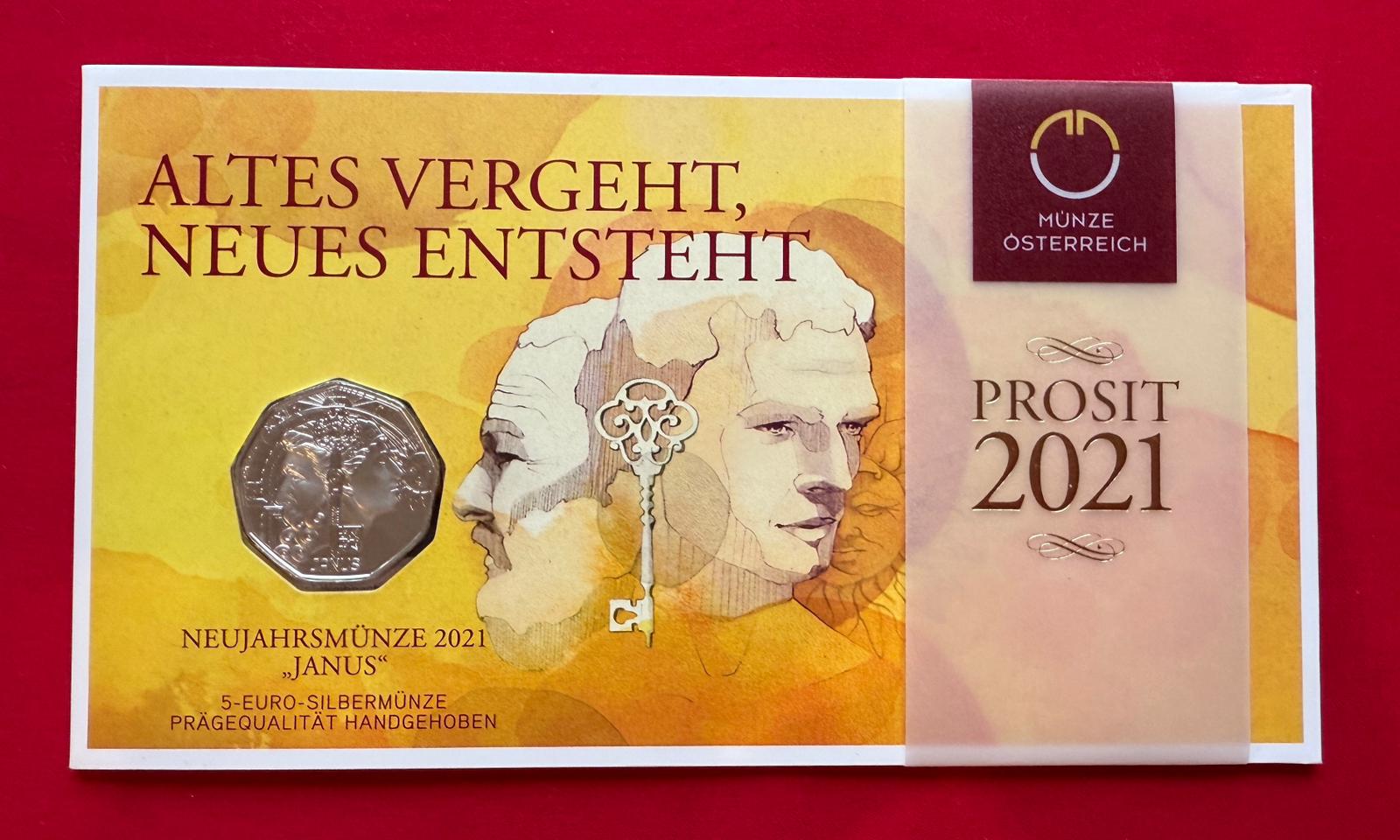 5 Euro Österreich 2020 - Neujahrsmünze 2021 - Janus