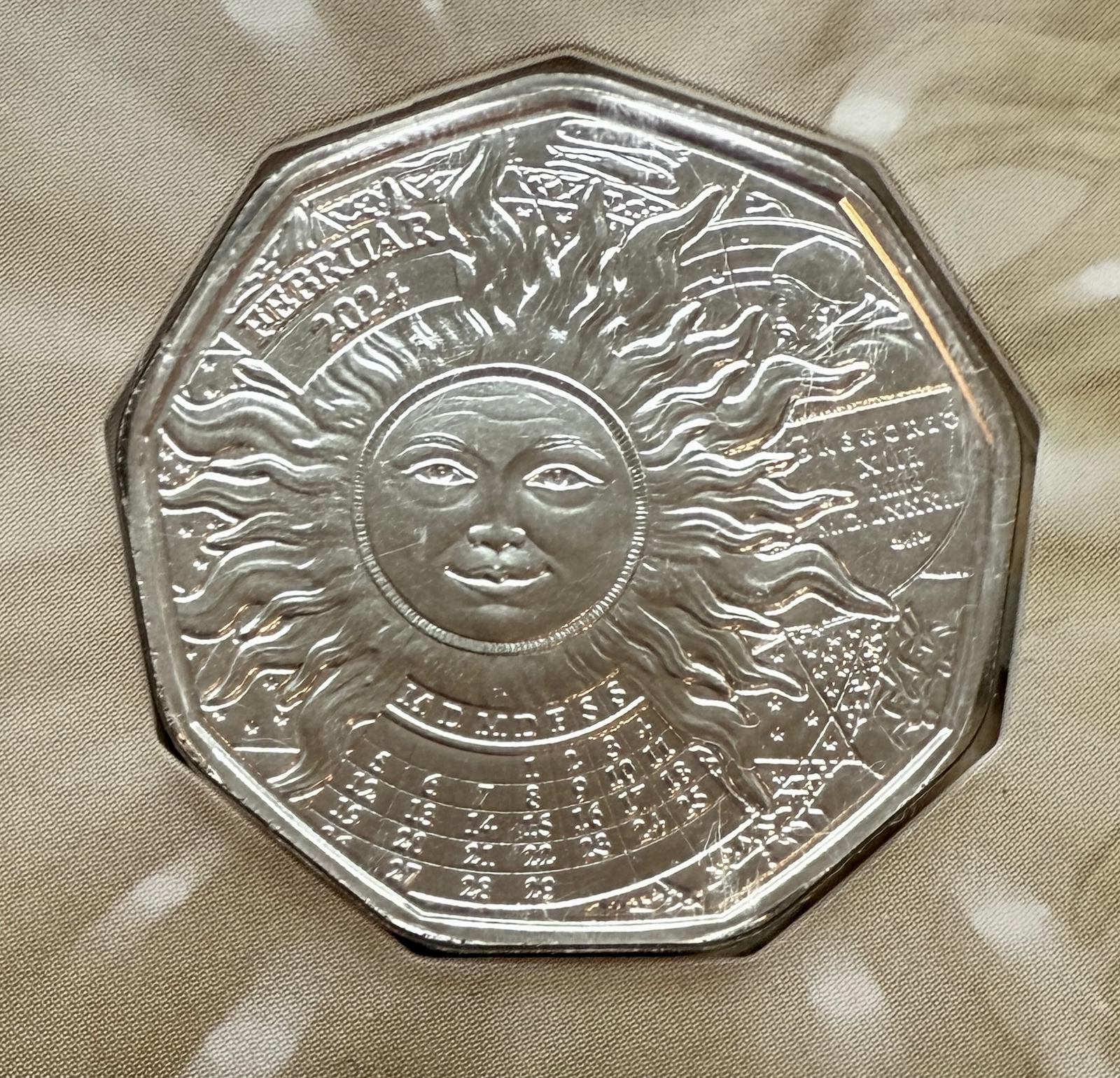 5 Euro Österreich 2023 - Neujahrsmünze 2024 - 365 + 1 Tag Glück