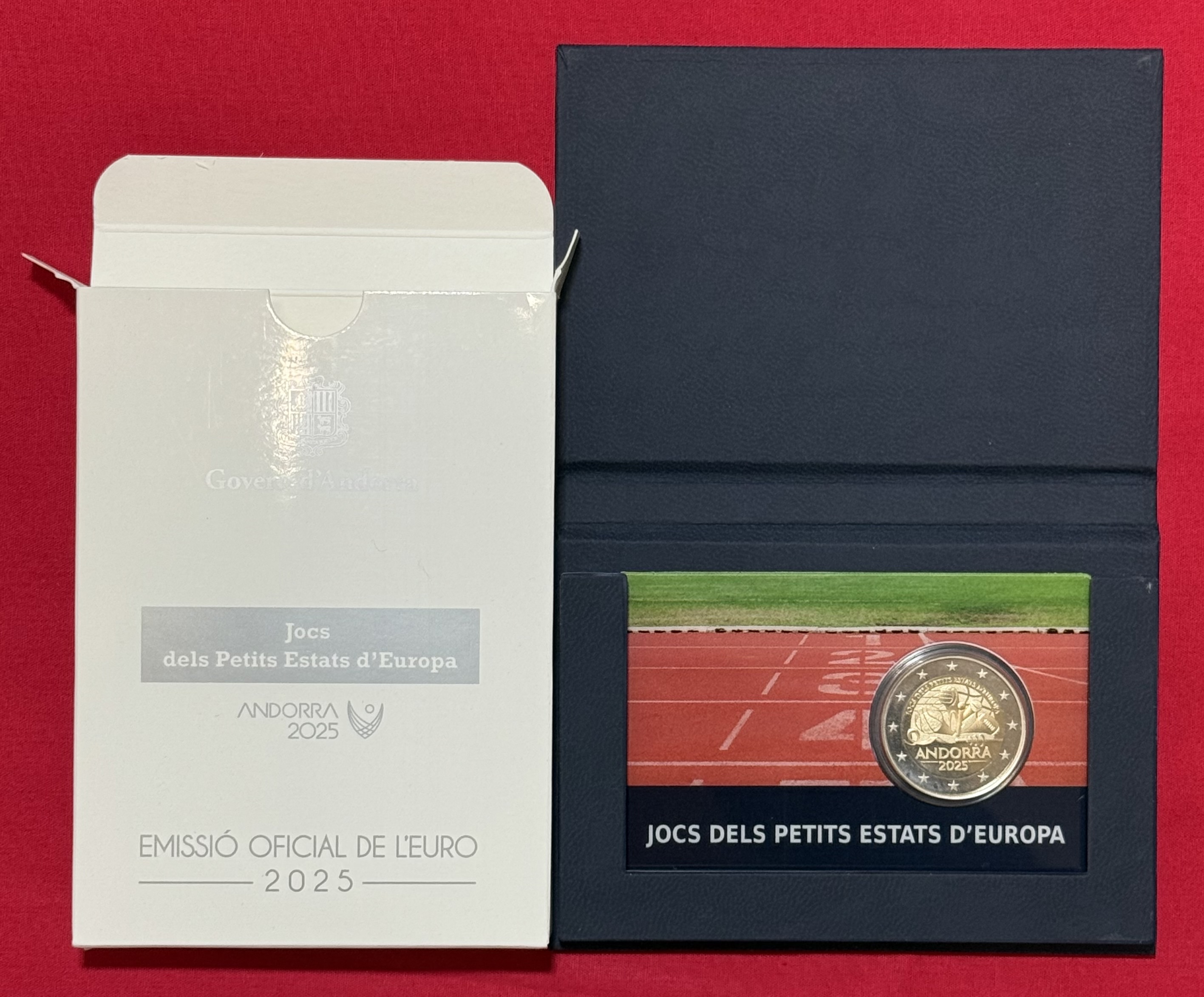Andorra 2025 – 2 Euro Gedenkmünze „Spiele der Kleinstaaten Europas“ PP Polierte Platte