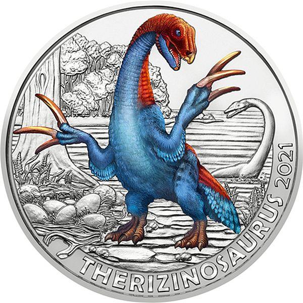 Österreich 2021 - Therizinosaurus - 3 Euro Serie Dino-Taler 