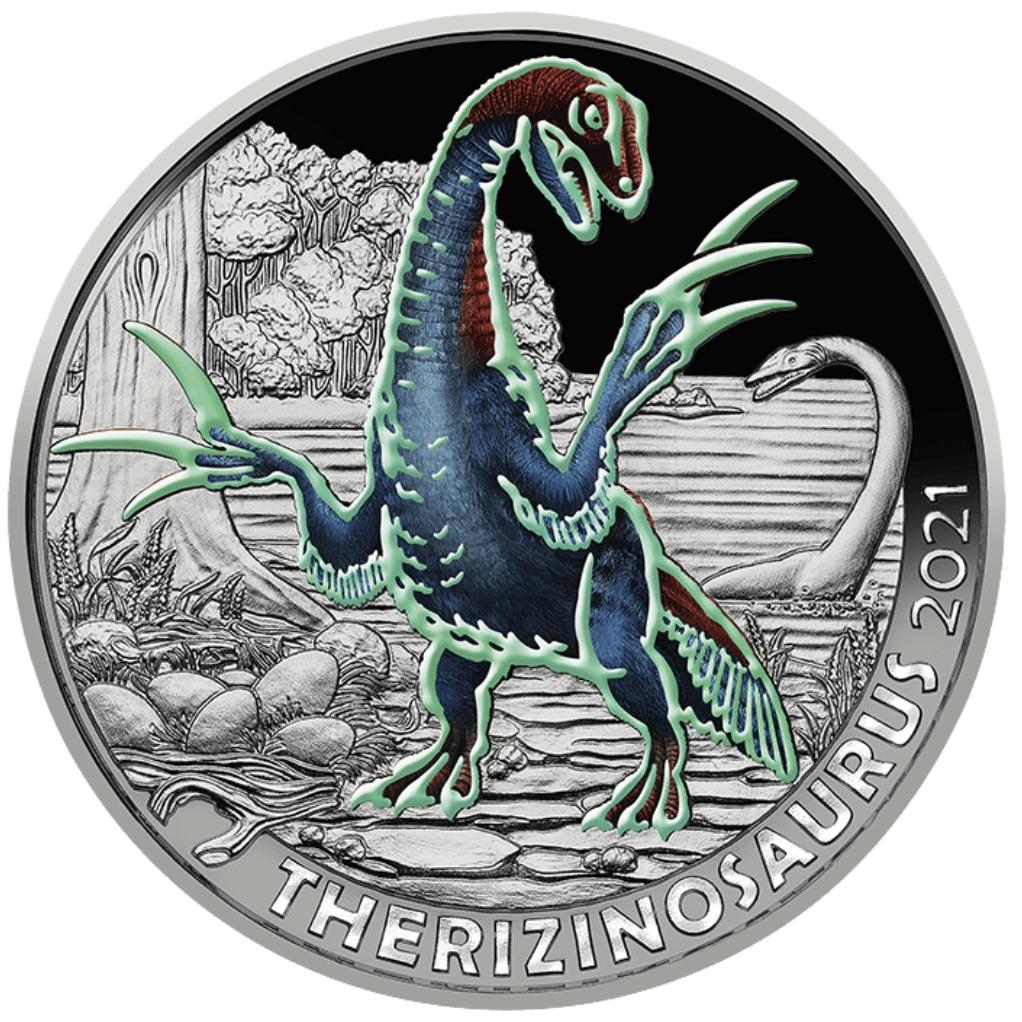 Österreich 2021 - Therizinosaurus - 3 Euro Serie Dino-Taler 