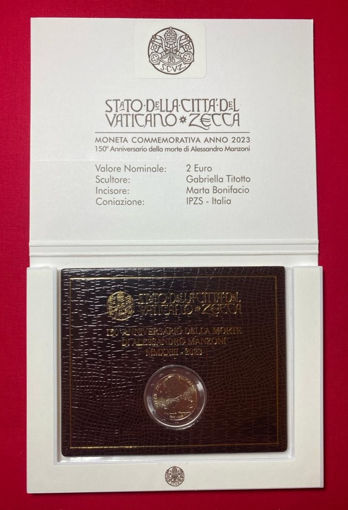 Vatikan 2023 - 2 Euro Münze „150. Todestag von Alessandro Manzoni.“