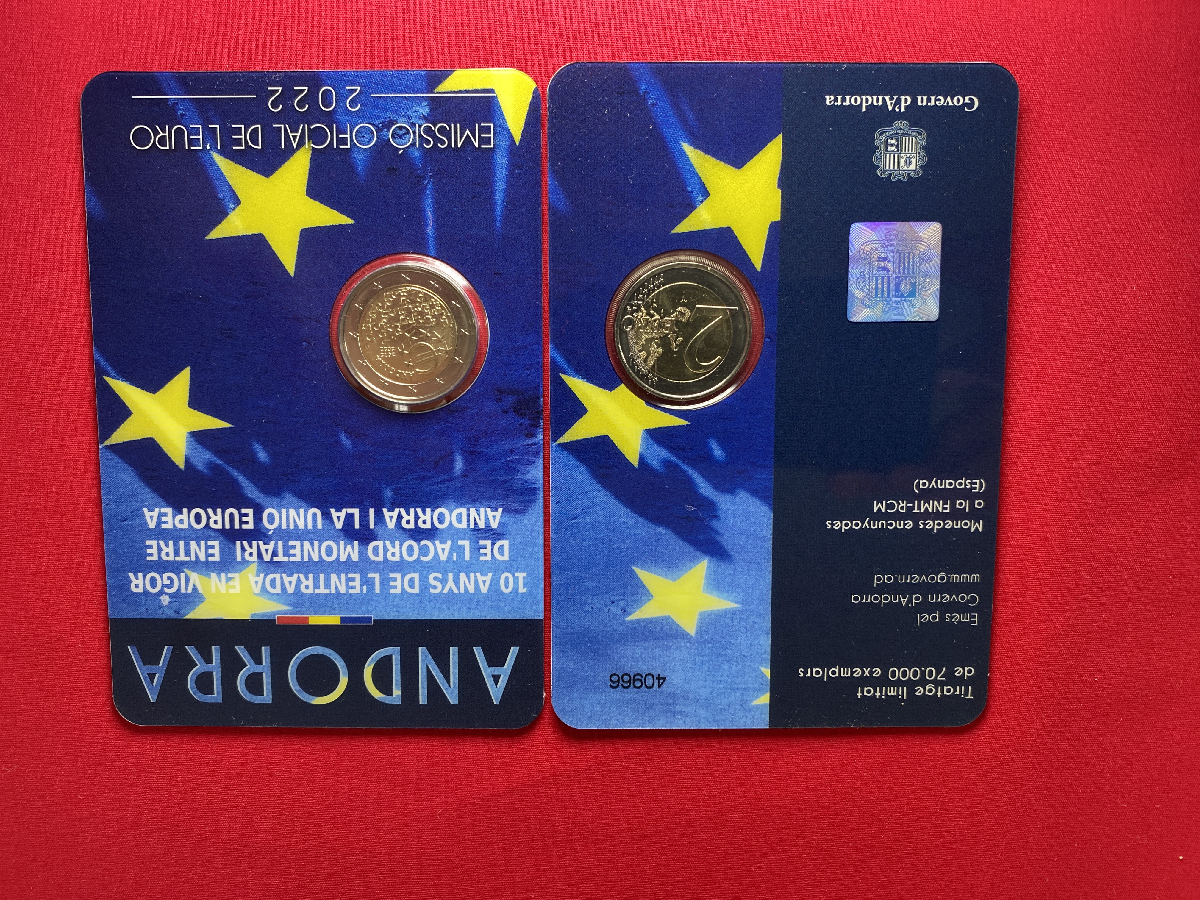 Andorra 2022- 2 Euro Münze „10 Jahre Währungsvereinbarung zwischen Andorra und der EU“ 