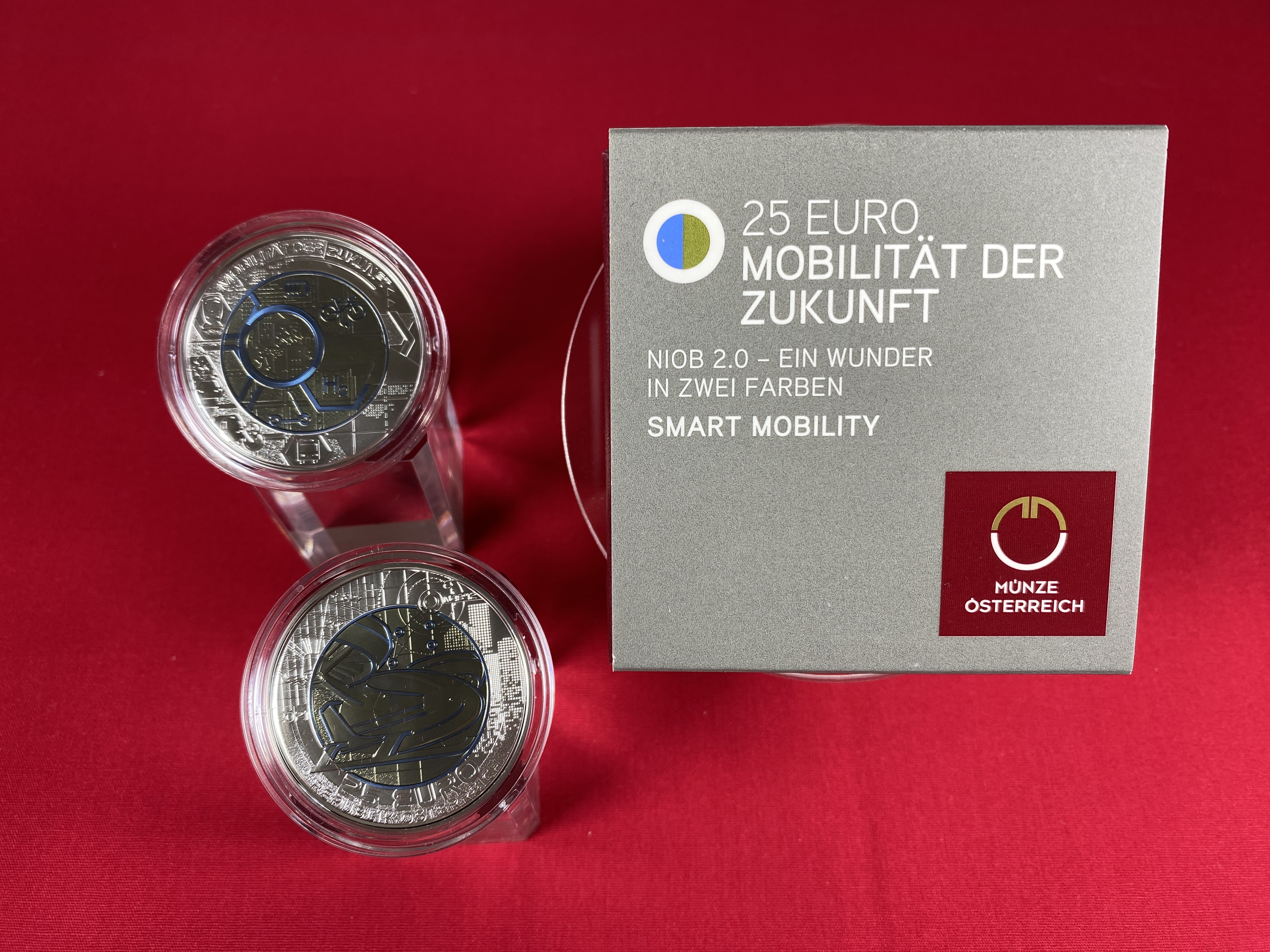 Österreich 2021 - MOBILITÄT DER ZUKUNFT - 25,00 Euro  Silber-Niob Münze 