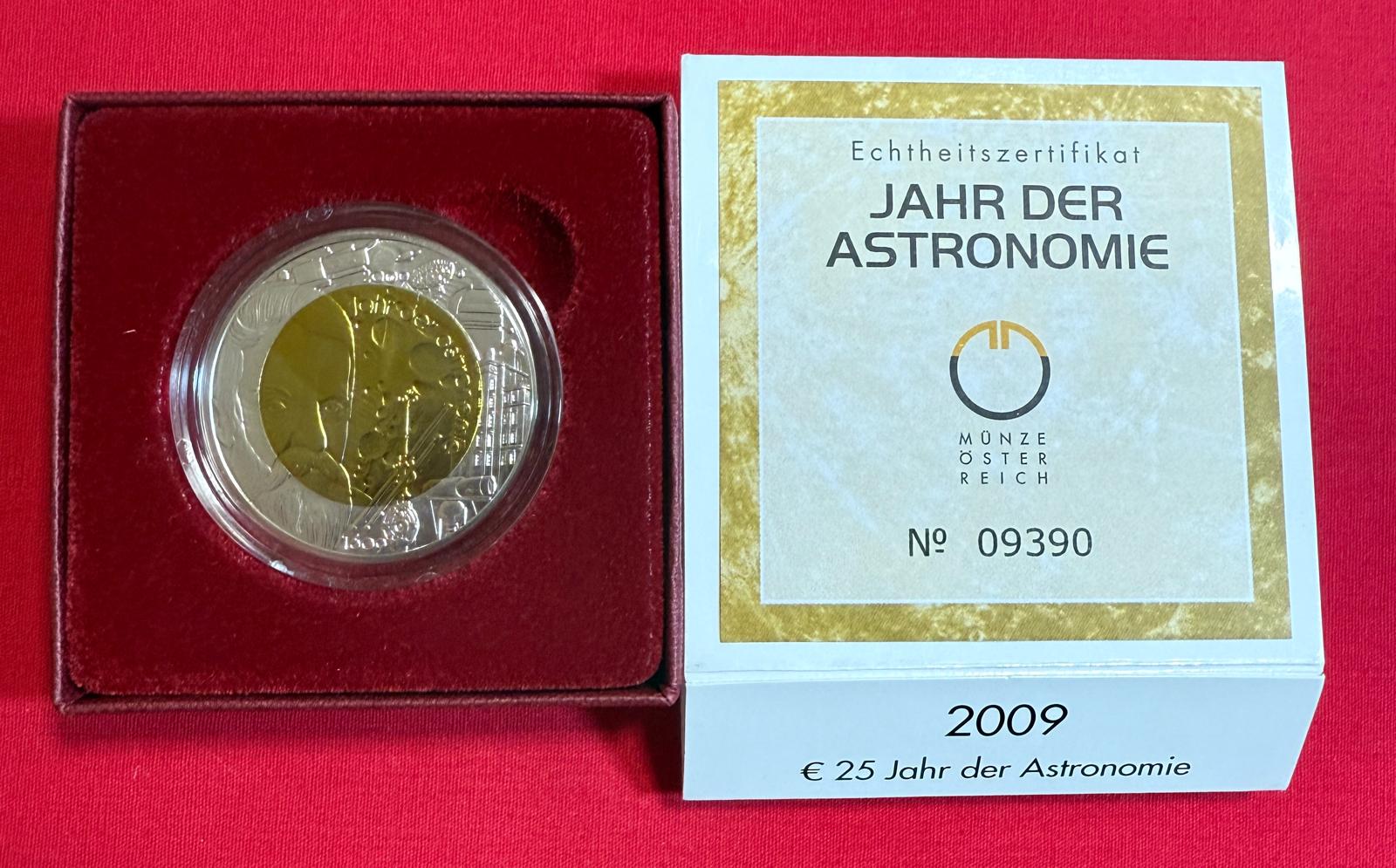 Österreich 2009 - ASTRONOMIE - 25,00 Euro Silber-Niob Münze 