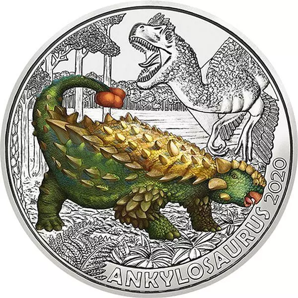 Österreich 2020 - Ankylosaurus - 3 Euro Serie Dino-Taler 