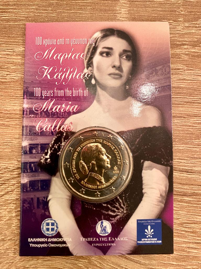 Griechenland 2023 - 2 Euro Münze "Maria Callas im Blister
