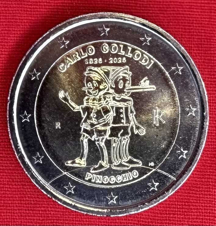 Italien 2026 - 2 Euro Münze „Pinochhio - 200. Geburtstag von Carlo Collodi" 