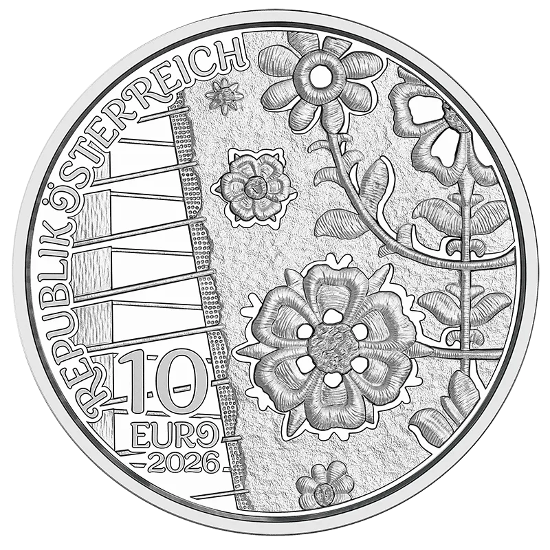 Aufjuchazn - Loden 2026 - 10 Euro Silbermünze aus der Serie „gschneizt & kampelt“ 