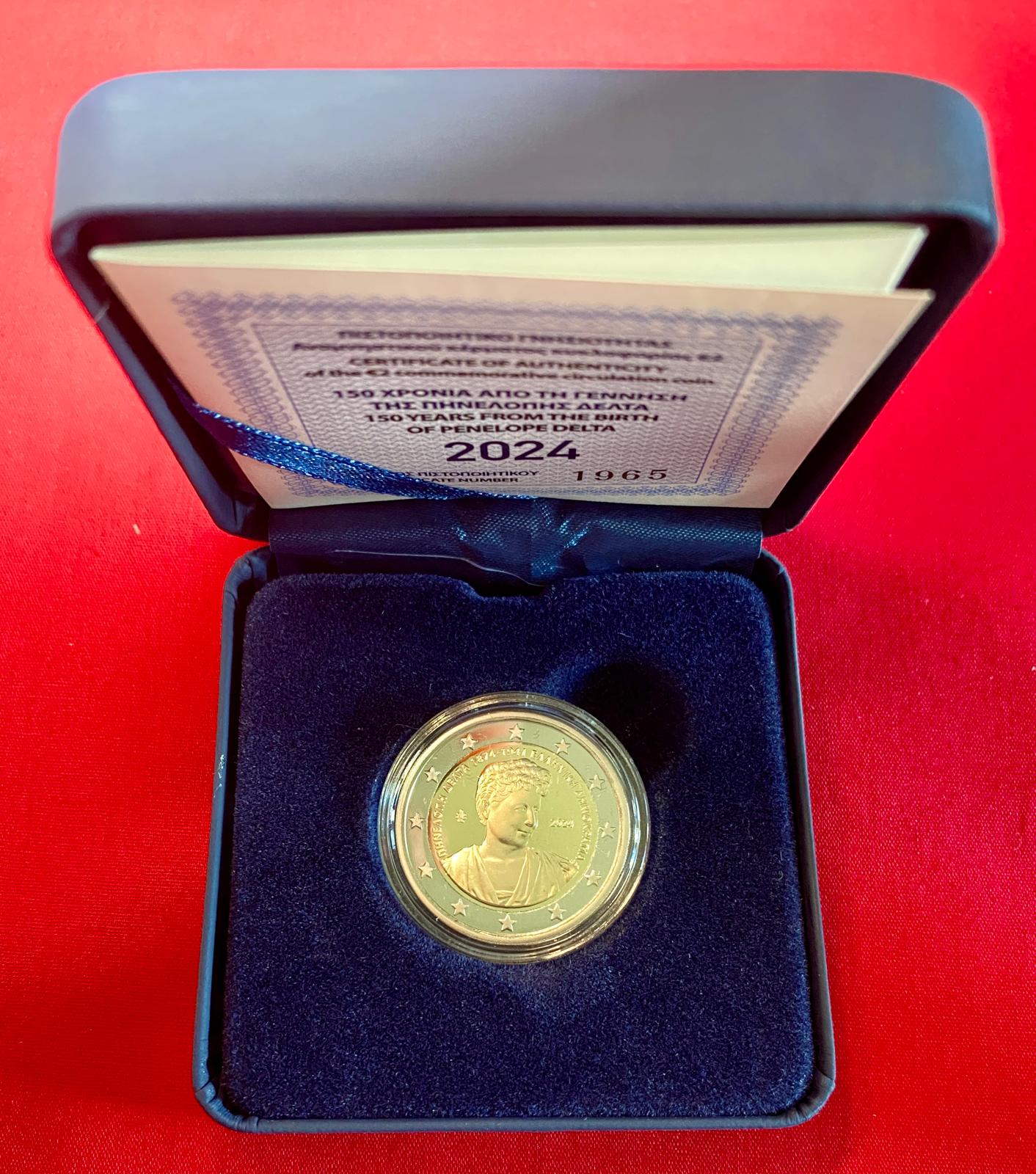 Griechenland 2024 - 2 Euro Münze  „150. Geburtstag Penelope Delta in PP  (Polierte Platte)“ 