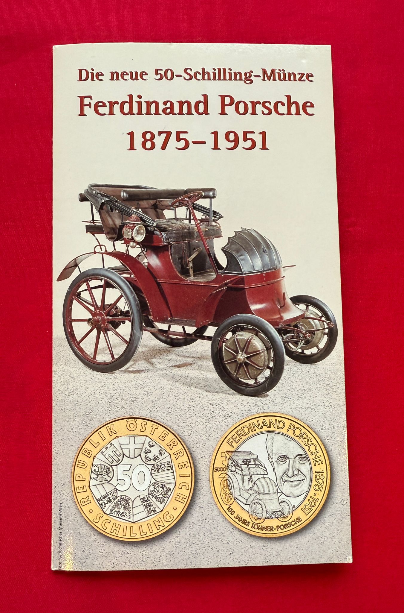 50 Schilling Münze Österreich 2000 - Ferdinant Porsche 1875 - 1951