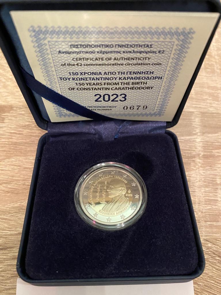 Griechenland 2023 - 2 Euro Münze  „150.  Geburtstag Constantin Carathéodory in PP  (Polierte Platte)“