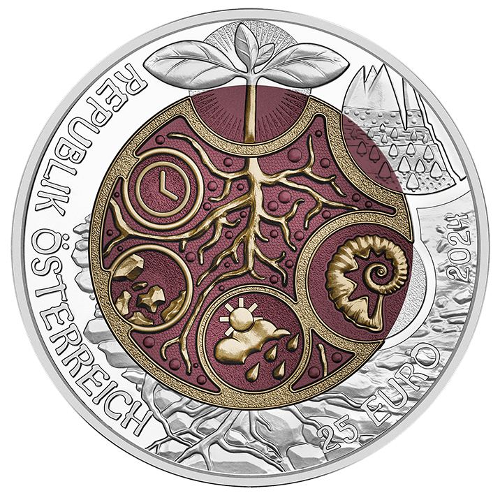 Österreich 2024 - EDAPHON - 25,00 Euro  Silber-Niob Münze