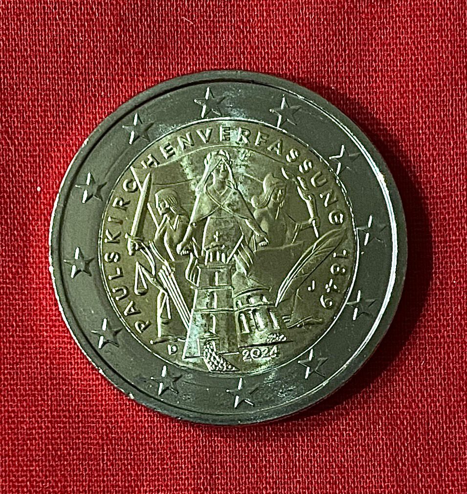 Deutschland 2024 "J" - 2 Euro Münze „175. Jubiläum Paulskirchenverfassung“ 